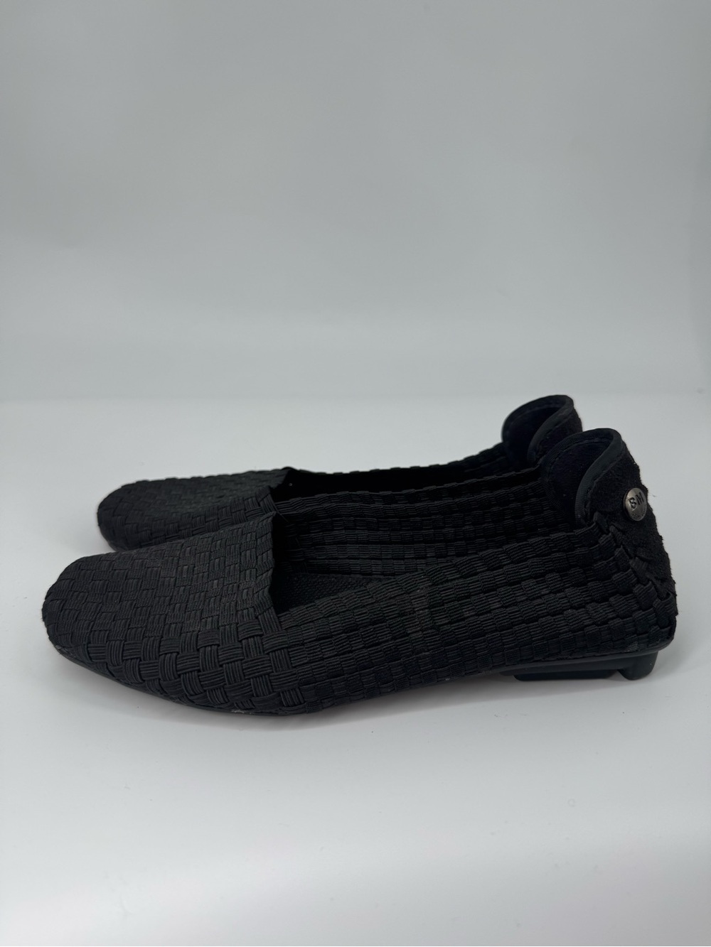 Bernie Mev. Woven Flats Black Slip On Comfort Ballet Business Casual Size 35
